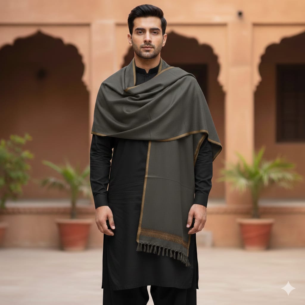 Pakistani Shawl for Men Large Oversize Meditation Blanket Traditional Wool Shawl Blanket Wrap Gift for Him Brother Father All Seasons