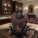 Fancy Traditional Cultural Bridal. Jewellery Set with Stunning Coloured Studs Stones and Beads Perfect for Bridal Dresses