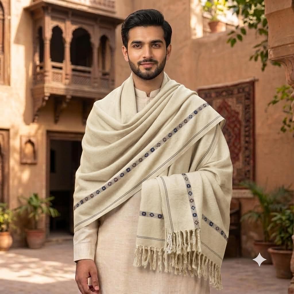 Pakistani Shawl for Men Large Oversize Meditation Blanket Traditional Wool Shawl Blanket Wrap Gift for Him Brother Father All Seasons
