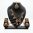 Gold Pearl & Multicolor Bead Kaan Sahara Set with Tikka | 2 Sahare + 1 Tikka | Bahubali Ear Chain | Pearl Kaan Chain | Indian Pakistani Bridal Jewelry