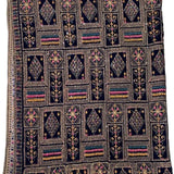 Luxury Embroidered Velvet Shawl – Full Length 2.5 Yards Winter Wrap | Premium Geometrical Needlework Dupatta Available in Black, Navy Blue & Teal