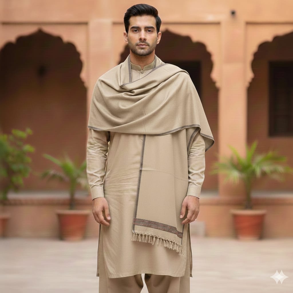 Pakistani Shawl for Men Large Oversize Meditation Blanket Traditional Wool Shawl Blanket Wrap Gift for Him Brother Father All Seasons