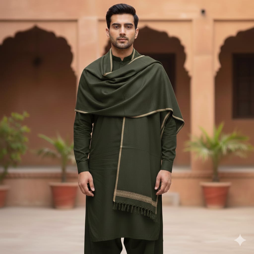 Pakistani Shawl for Men Large Oversize Meditation Blanket Traditional Wool Shawl Blanket Wrap Gift for Him Brother Father All Seasons