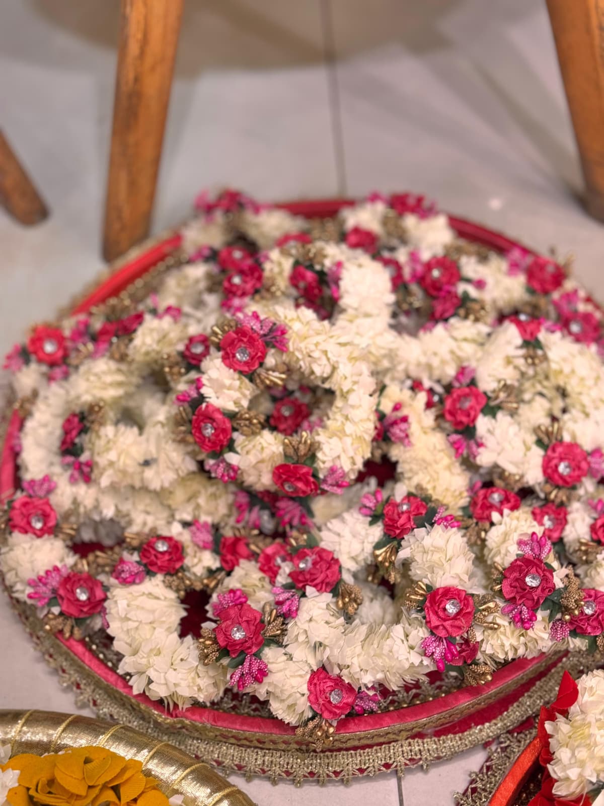 Artificial Flower Gajra bangle for Mehndi Favors Traditional Indian Decoration. Sold In Single and Pairs