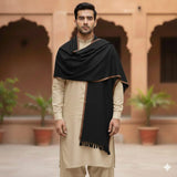 Pakistani Shawl for Men Large Oversize Meditation Blanket Traditional Wool Shawl Blanket Wrap Gift for Him Brother Father All Seasons