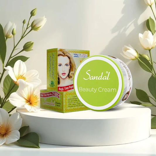 Sandal Beauty Cream Natural Sandalwood Face Cream 50g | Deep Hydration Moisturiser for Dry Skin | Glow Boosting Daily Skincare Cream | Soft Smooth & Radiant Looking Skin | Herbal Beauty Cream for Women & Men
