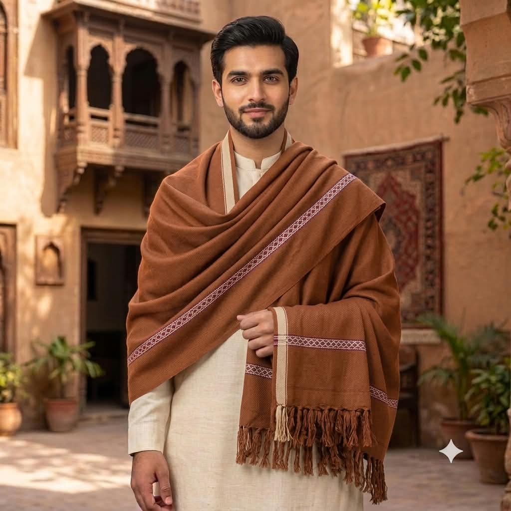 Pakistani Shawl for Men Large Oversize Meditation Blanket Traditional Wool Shawl Blanket Wrap Gift for Him Brother Father All Seasons