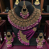 Fancy Traditional Cultural Bridal. Jewellery Set with Stunning Coloured Studs Stones and Beads Perfect for Bridal Dresses