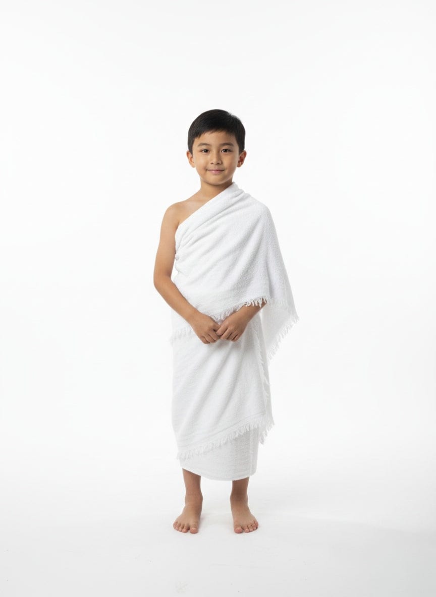 Adult Kids Ihram Towel Prayer Cloth Haj Umrah Makkah Ihram Haram Clothing 2 Piece