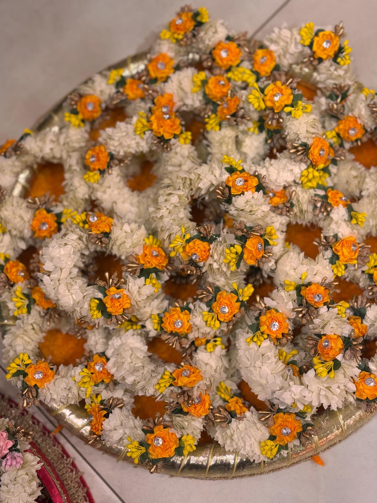 Artificial Flower Gajra bangle for Mehndi Favors Traditional Indian Decoration. Sold In Single and Pairs