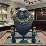 Fancy Traditional Cultural Bridal. Jewellery Set with Stunning Coloured Studs Stones and Beads Perfect for Bridal Dresses