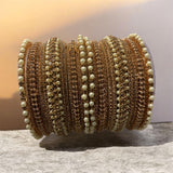 Rose Gold & Silver Bridal Bangles Set – Pearl Stone Kada Churi for Weddings & Mehndi – Traditional Indian/Pakistani Jewellery Sold by: Single Hand & 2 Hands.