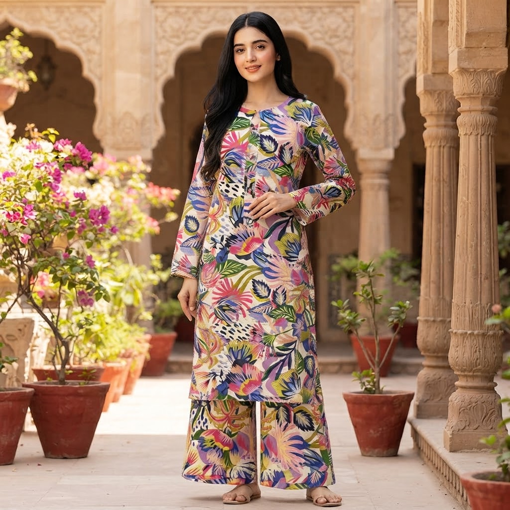 Women's Printed Pakistani Cord Sets I Salwar Kameez I Summer Fabric- Loose Fit, 10 Designs Size S-XXL -  Breathable Soft Suit Womenswear Aesthetics Asian Clothes Salwar Summer