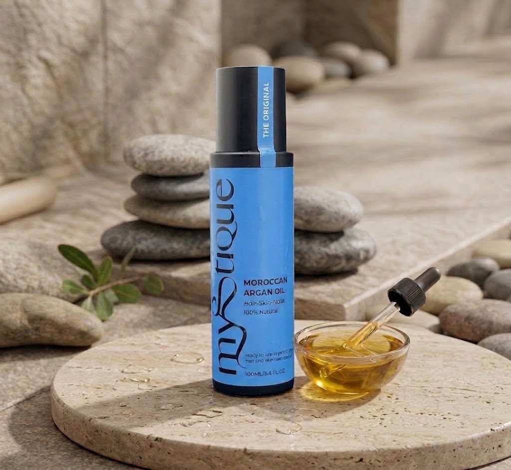 Mystique 100% Natural Vegan Moroccan Argan Oil for Hair, Skin & Nails 100ml
