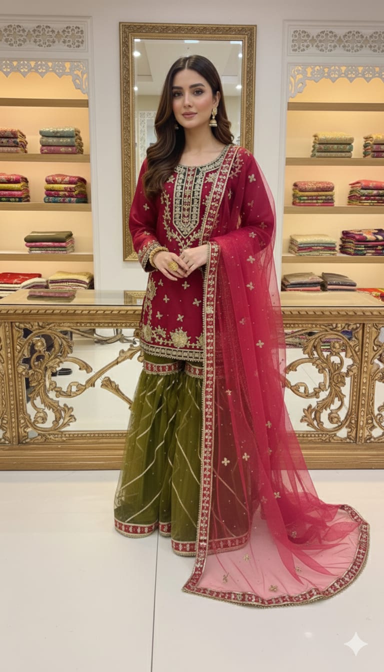 Pakistani Dress Collection S-XXL | Party Wear Pakistani Suits for Women I Designer Wedding Suit | Eid Special Collection | Heavy Embroidered Top Bottoms Dupatta | Flash Sale Deal Women's Ethnic Wear Ready to Wear Outfits | Salwar Kameez