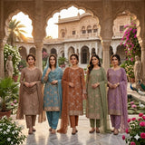 unstitched Georgette 4 piece Shalwar Kameez Dupatta with Lining Premium Embroidered Polyester
