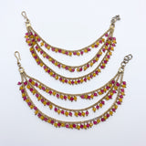 Gold & Multi pearl Ear Chain/Sahare/Pearl kaan chain/Earring support chain/Indian Jewelry/Pakistani Jewelry/Bahubali Kaan sahara Sold as a Pair