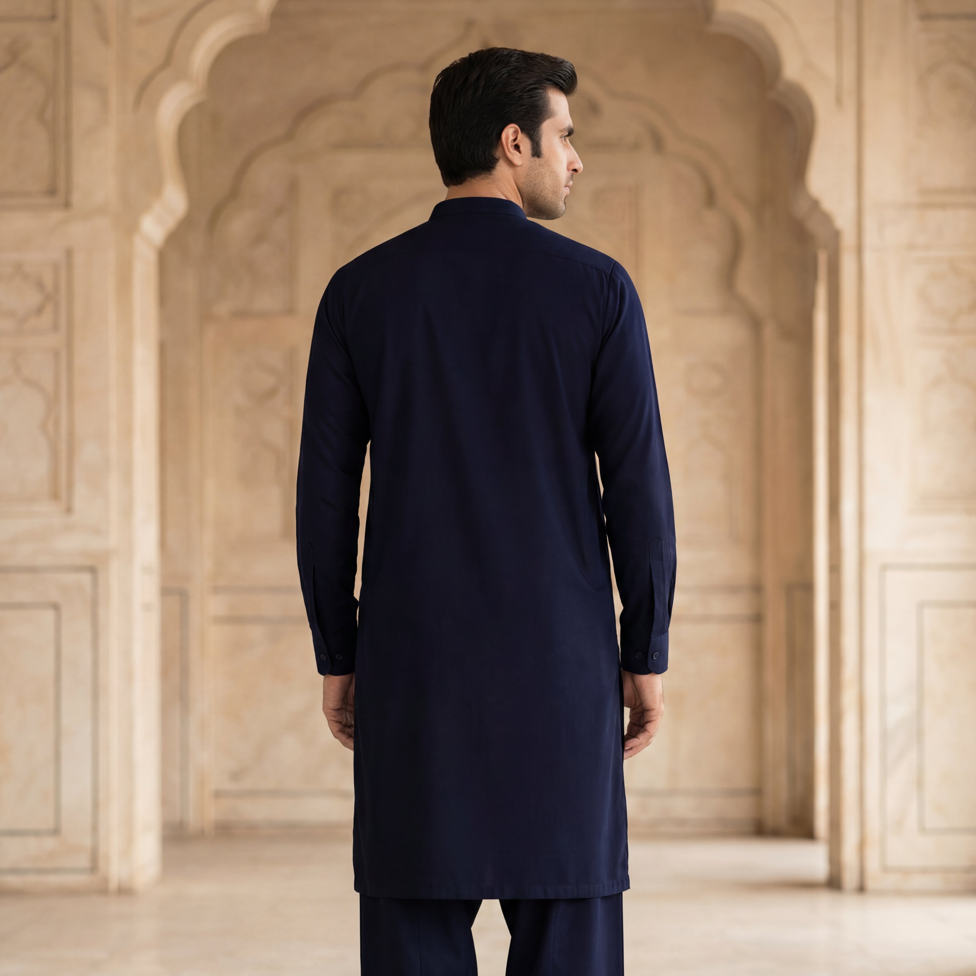 Men's Shalwar Kameez Traditional Clothing In Multiple Colours With Long Sleeves And Button Front Comes With Shalwar And Kameez