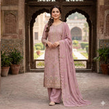 Unstitched Georgette 4 piece Shalwar Kameez Dupatta with Lining Premium Embroidered Polyester