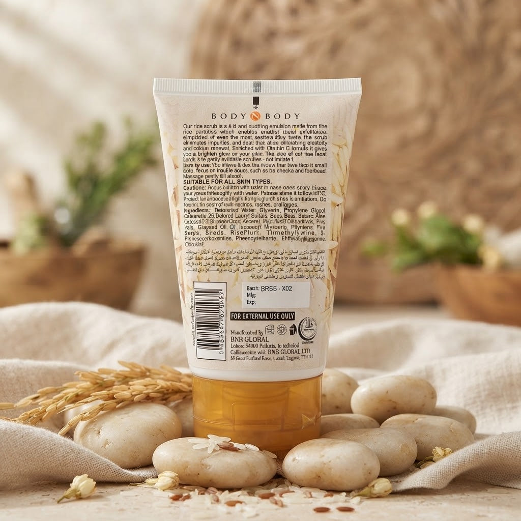 BNB Rice Scrub Organic Sourced For Brigtening Skin 120ml