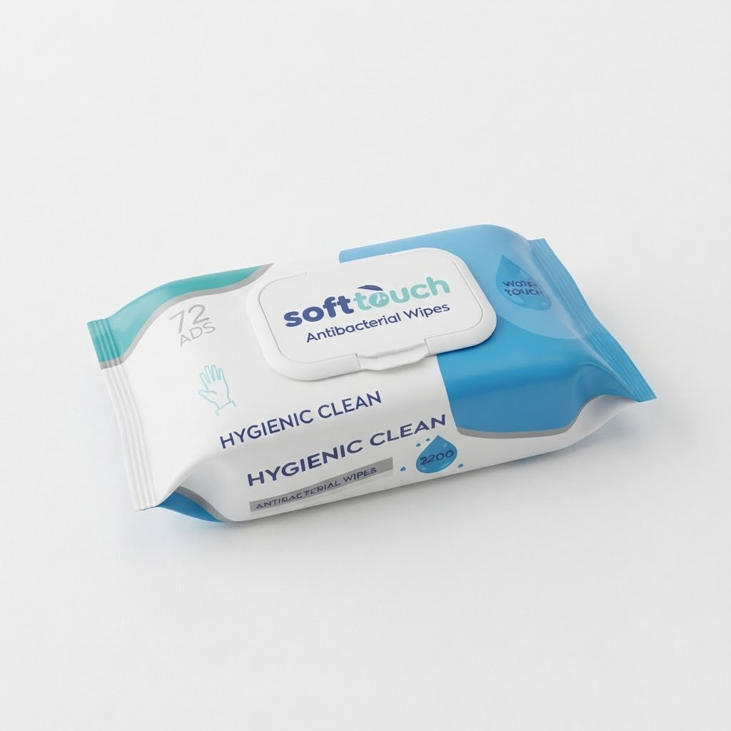 Soft Touch Antibacterial Wet Wipes – 72 Pieces | Ultra Protection Hygienic Clean Everyday Personal Care Wipes