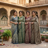kashmiri silk Saree Collection  Trendy Prints | Lightweight Summer Drape | Includes Unstitched Blouse Piece (6.30m) Breathable  Womenswear  Asian  Clothes