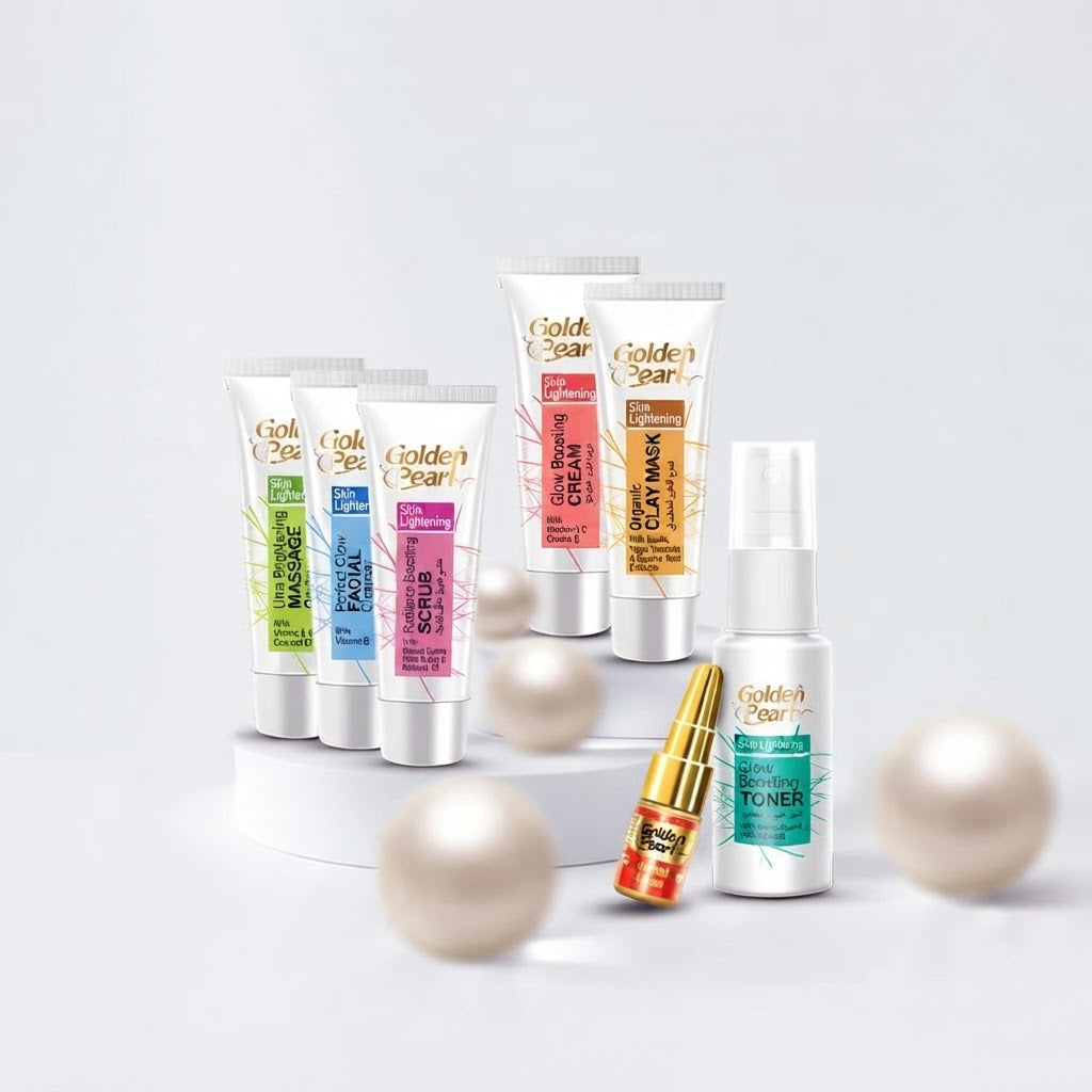 Golden Pearl Glowing Facial Trial Kit – Complete 8-Step At-Home Salon Skincare & Polishing Pack for Radiant, Bright, & Healthy Skin | Paraben Free & Dermatologically Tested