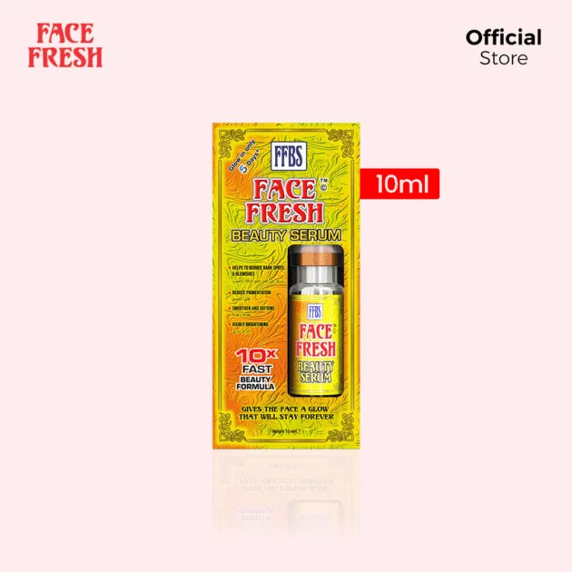 Face Fresh Beauty Serum 10ml ✨ Glutathione, Alpha Arbutin, Vitamin B3 & Hyaluronic Acid for Bright, Glowing Skin
