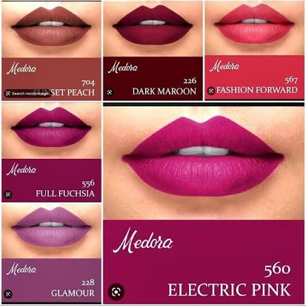 Medora Matte Finish Lipstick | Long Lasting Lipstick | Soft Smooth Application | Matte Lip Color Makeup | Beauty Cosmetic Lipstick for Women