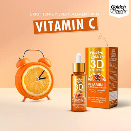 Golden Pearl 3D Vitamin C Serum for Face - Hyaluronic Acid Serum for Face Glowing - Plum Vitamin C Serum - Face Glow Serum - Brightening Serum for Women - Skincare Serum for Face Men Vit C serum 10ml