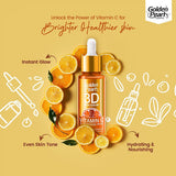 Golden Pearl 3D Vitamin C Serum for Face - Hyaluronic Acid Serum for Face Glowing - Plum Vitamin C Serum - Face Glow Serum - Brightening Serum for Women - Skincare Serum for Face Men Vit C serum 10ml